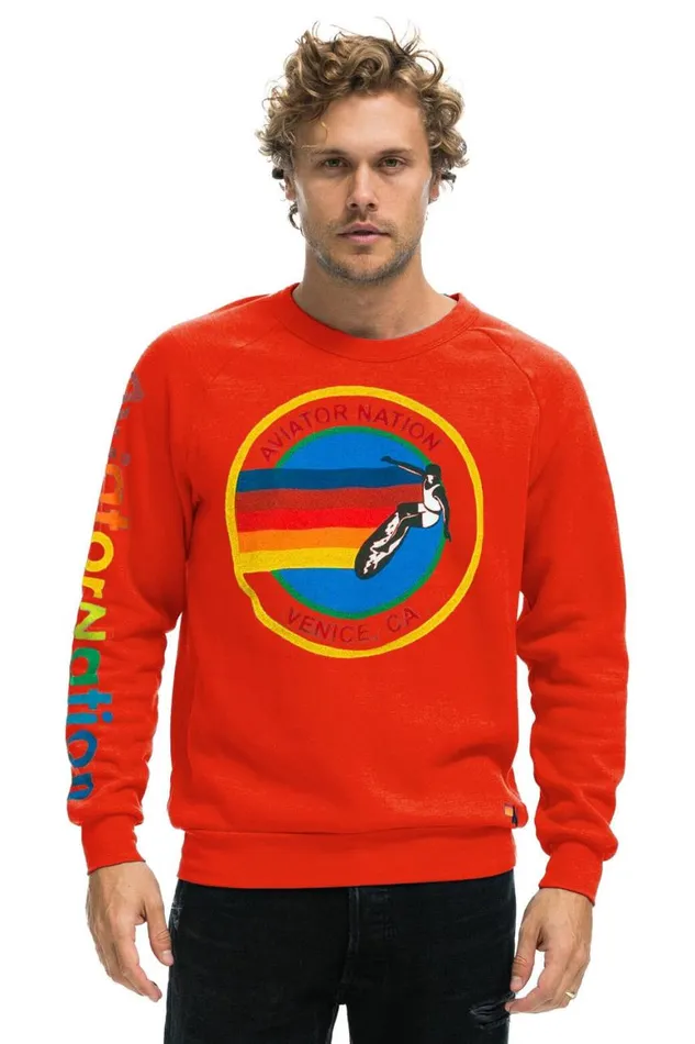 WomenMen Sweatshirts Aviator Nation Sweatshirt 8211 Red