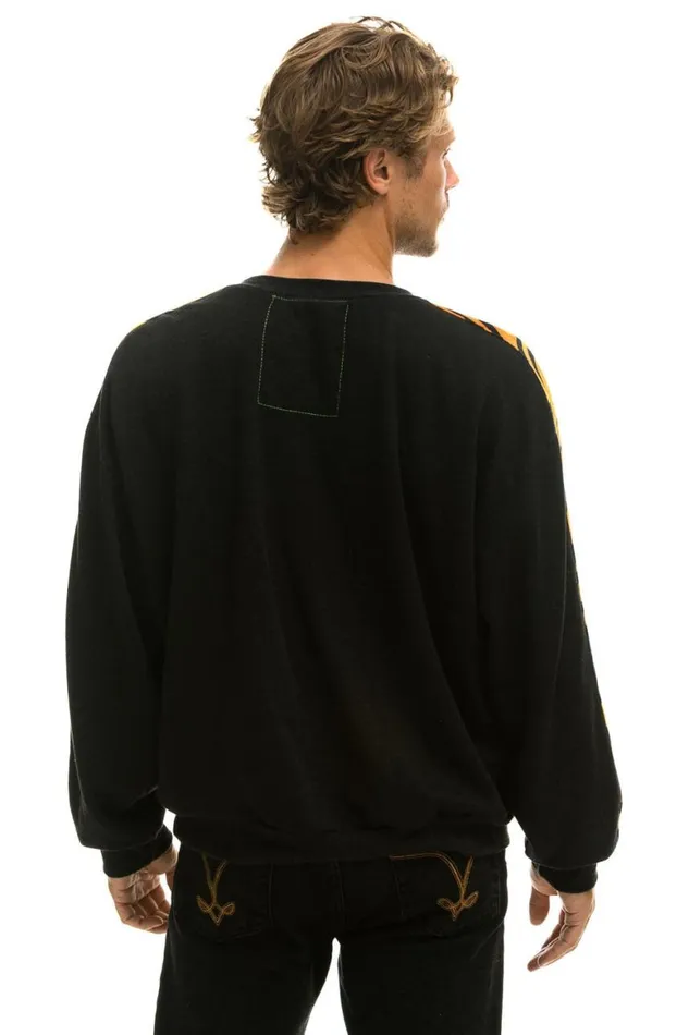 WomenMen Sweatshirts Aviator Nation Tiger Stripe Relaxed Fit Crew Sweatshirt 8211 Black Tiger