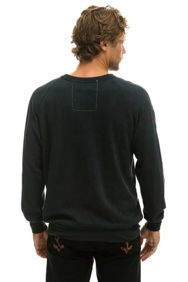 WomenMen Sweatshirts Aviator Nation Vail Crew Sweatshirt 8211 Charcoal