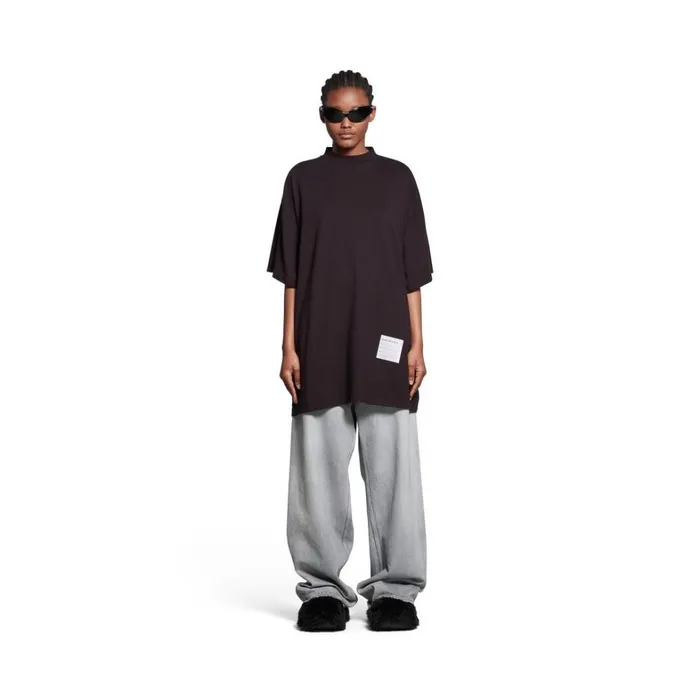 WomenMen Tshirts Balenciaga Sample Sticker Tshirt Oversized In Black