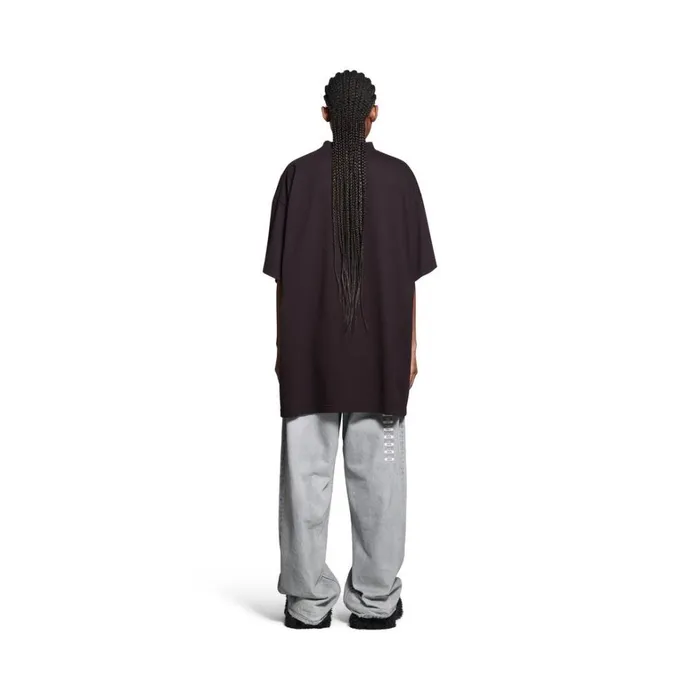 WomenMen Tshirts Balenciaga Sample Sticker Tshirt Oversized In Black