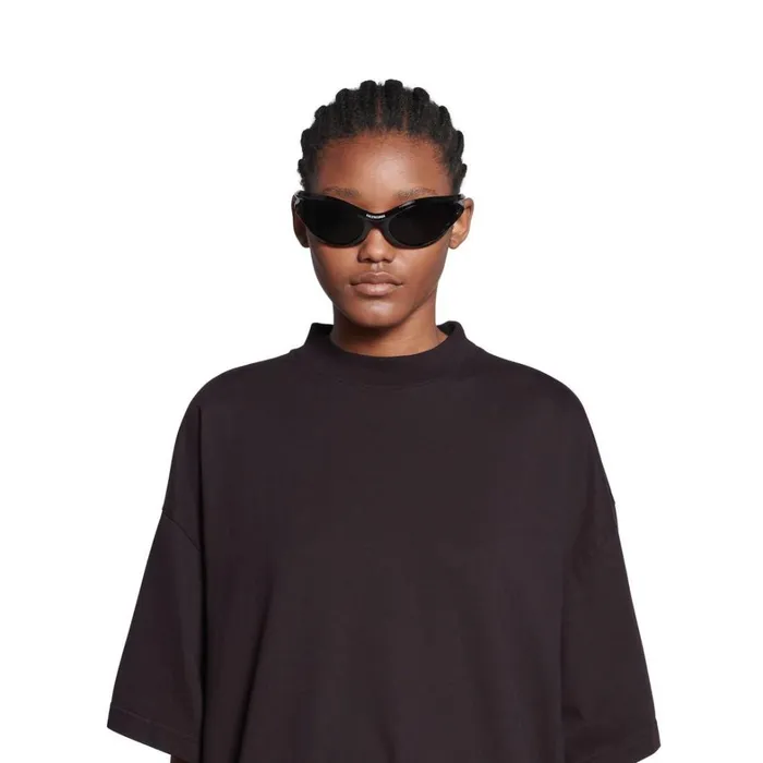 WomenMen Tshirts Balenciaga Sample Sticker Tshirt Oversized In Black