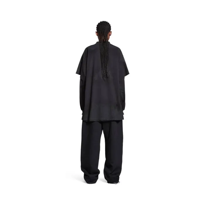 WomenMen Tshirts Balenciaga Skater Tshirt Oversized In Black Faded
