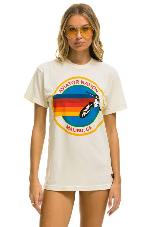 WomenMen Tees Aviator Nation Malibu Tee 8211 Vintage White
