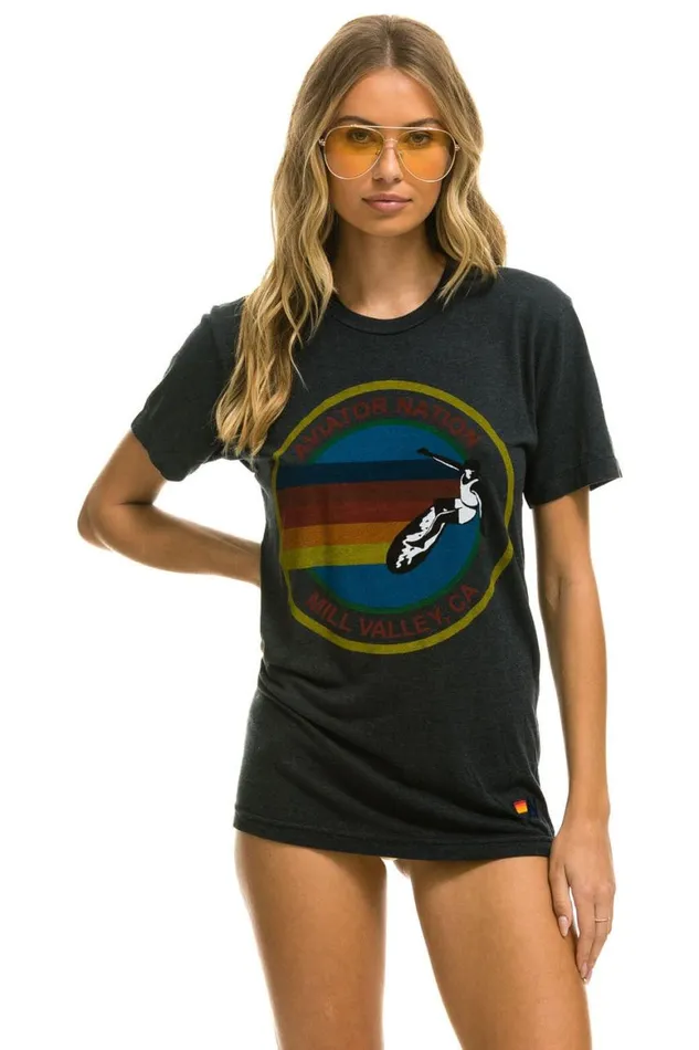 WomenMen Tees Aviator Nation Mlvy 8211 Crew Tee Shirt Char L
