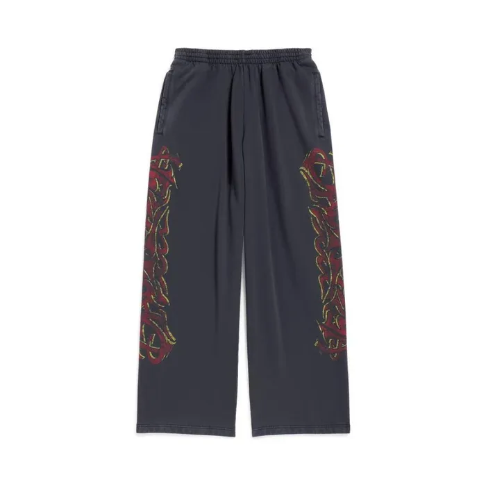 WomenMen Trousers Balenciaga Offshore Baggy Sweatpants In Black Faded