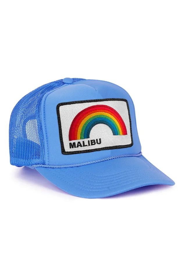 WomenMen Trucker Hats Aviator Nation Malibu Rainbow Trucker Hat