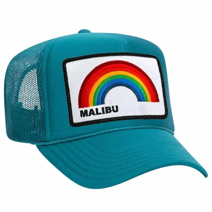 WomenMen Trucker Hats Aviator Nation Malibu Rainbow Trucker Hat