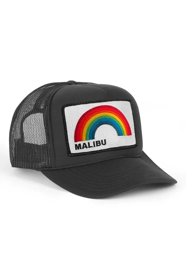 WomenMen Trucker Hats Aviator Nation Malibu Rainbow Trucker Hat