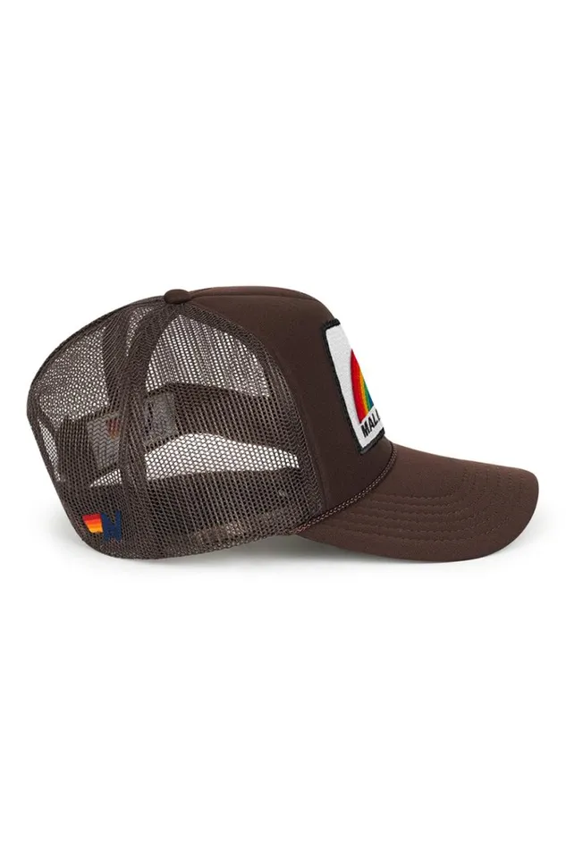 WomenMen Trucker Hats Aviator Nation Malibu Rainbow Trucker Hat