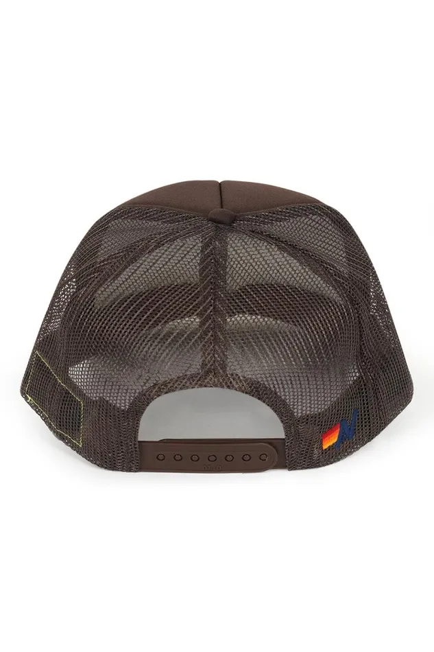 WomenMen Trucker Hats Aviator Nation Malibu Rainbow Trucker Hat