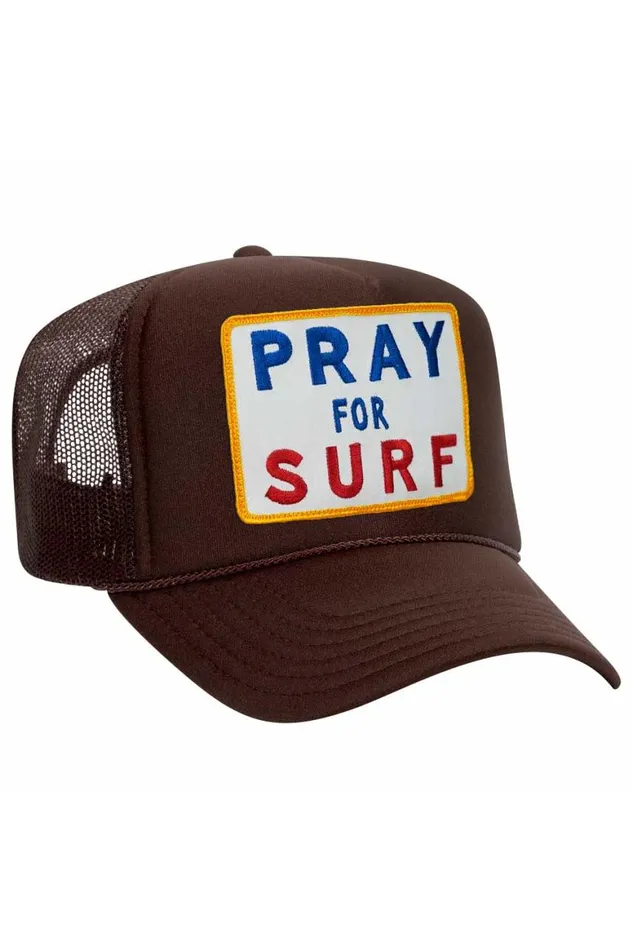 WomenMen Trucker Hats Aviator Nation Pray For Surf Vintage Trucker Hat