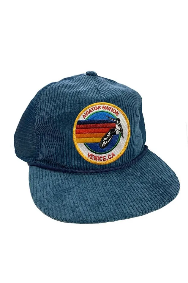 WomenMen Trucker Hats Aviator Nation Signature Venice 8211 Vintage Corduroy Mesh Trucker Hat