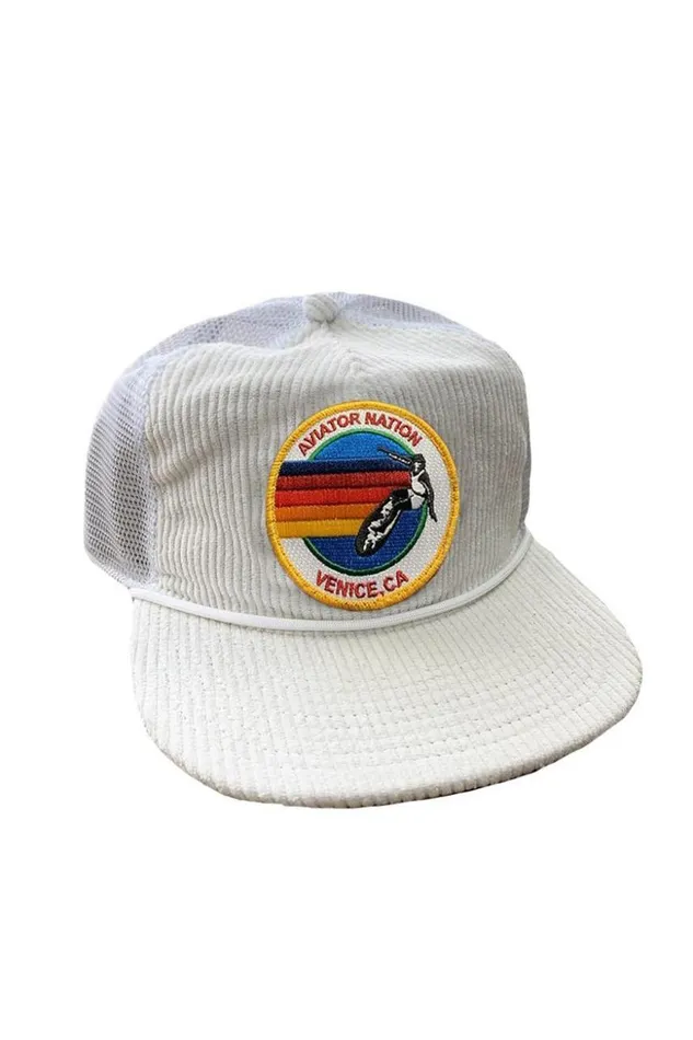 WomenMen Trucker Hats Aviator Nation Signature Venice 8211 Vintage Corduroy Mesh Trucker Hat