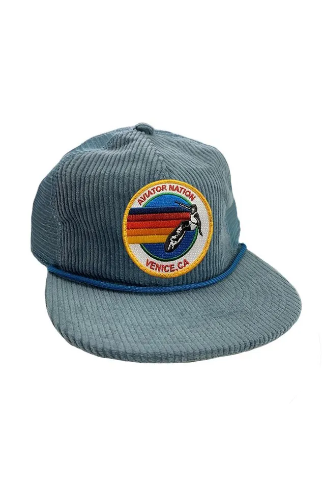 WomenMen Trucker Hats Aviator Nation Signature Venice 8211 Vintage Corduroy Mesh Trucker Hat