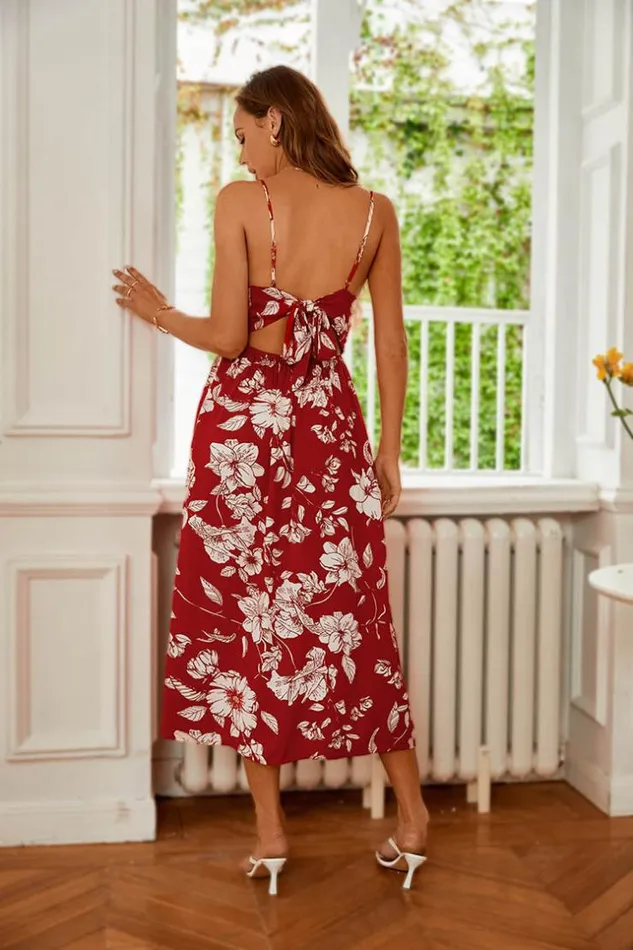 Women Midi Dresses Cupshe Layla Floral Button Front Slip Dress Multicolor