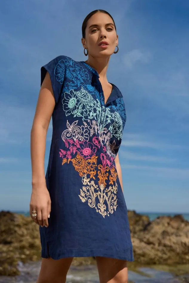 Women MISHTI DRESS Blue Night Johnny Was Dresses Women MISHTI DRESS Blue Night Johnny Was Dresses