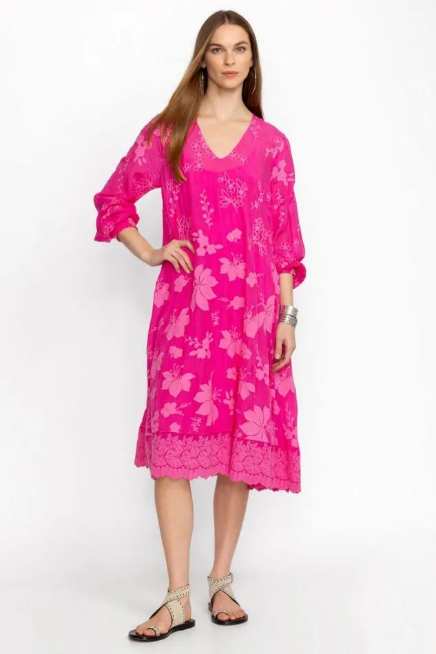 Women NATHY LILY DRESS Flamingo Pink Johnny Was Dresses