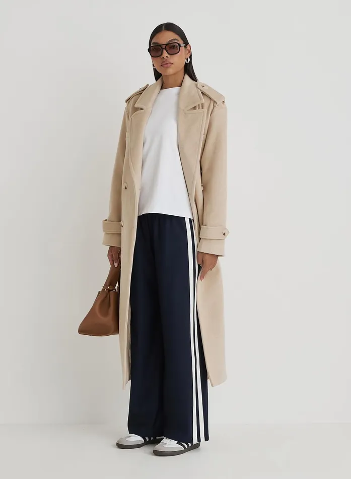 Women Navy Side Stripe Wide Leg Trouser Tammy 4th and Reckless Pants