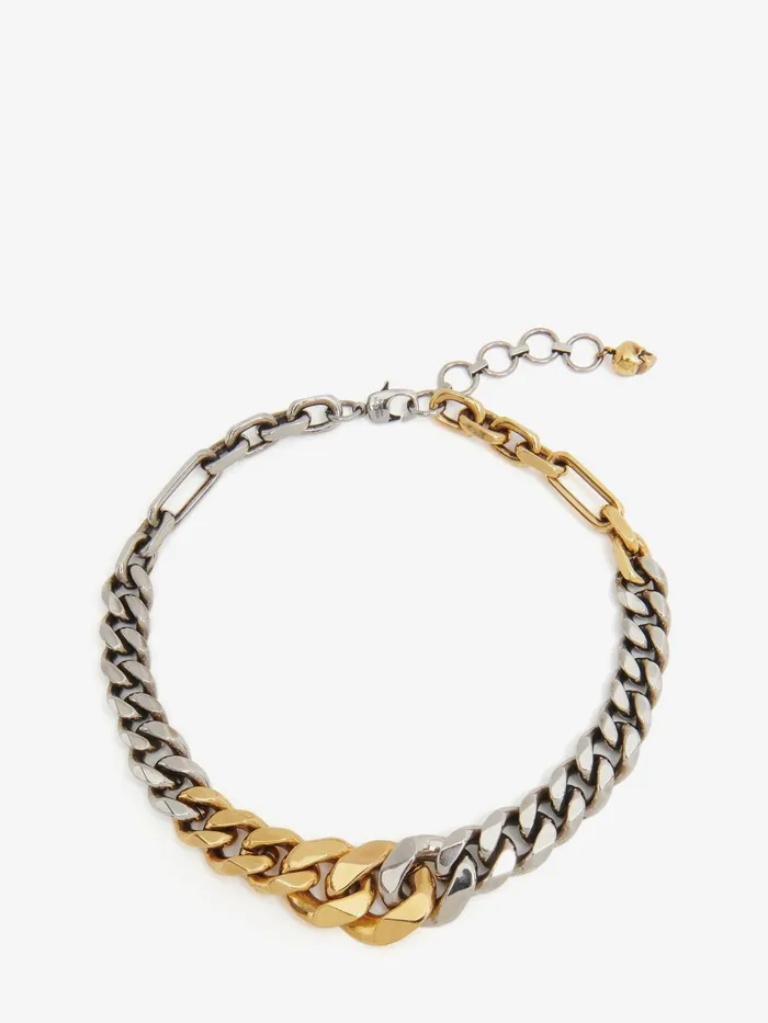 Women Necklaces And Pendants Alexander McQueen Chain Choker Antique Silvergold Women Necklaces And Pendants Alexander McQueen Chain Choker Antique Silvergold