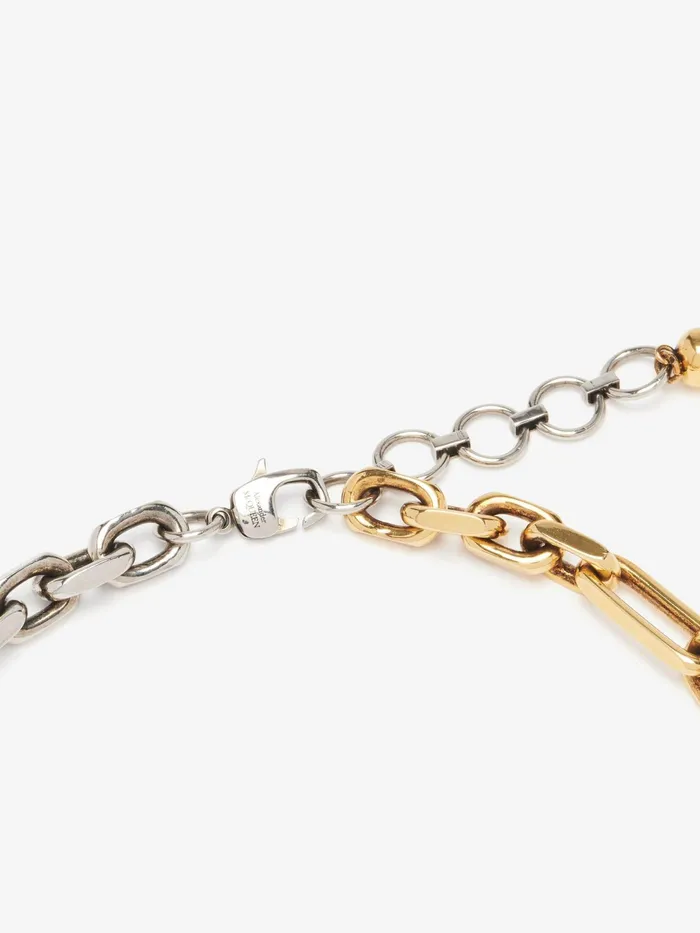 Women Necklaces And Pendants Alexander McQueen Chain Choker Antique Silvergold