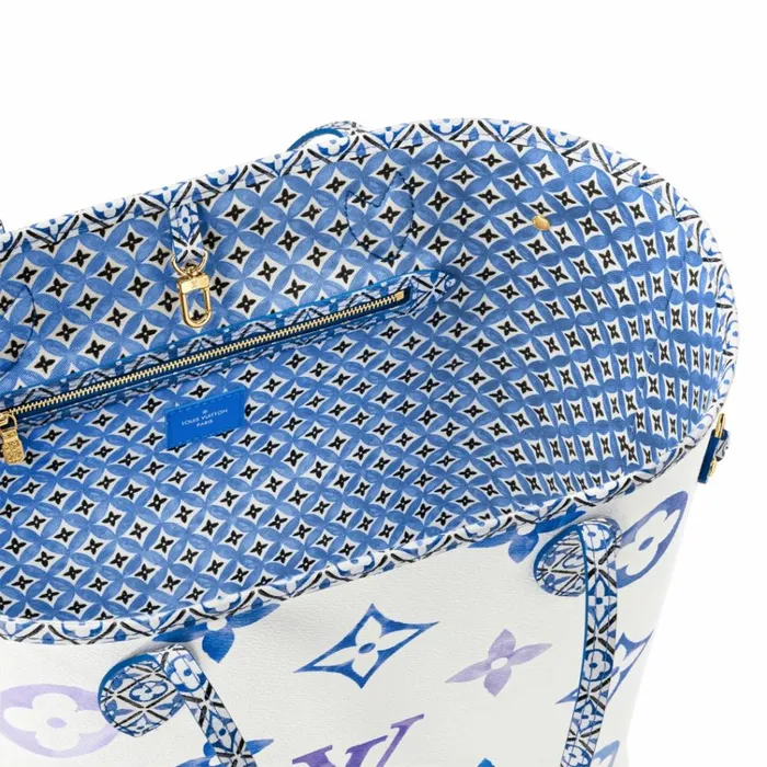 Women Neverfull Bag Louis Vuitton Louis Vuitton M22979 Neverfull MM Blue Monogram 8211 Louis Vuitton Handbag Store