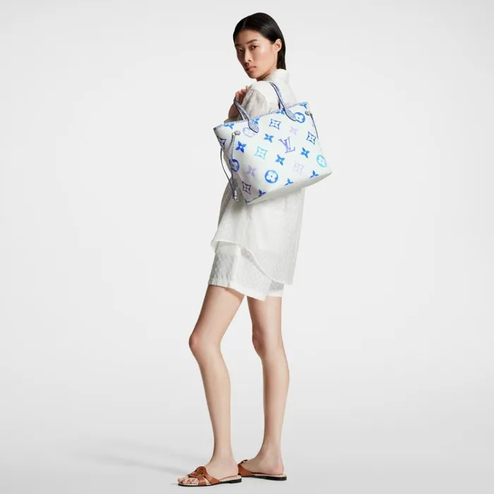 Women Neverfull Bag Louis Vuitton Louis Vuitton M22979 Neverfull MM Blue Monogram 8211 Louis Vuitton Handbag Store
