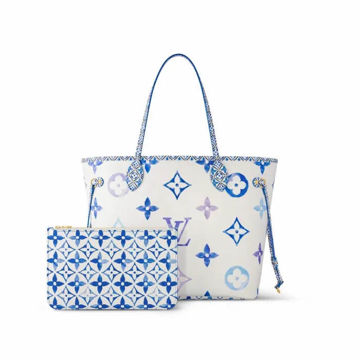 Women Neverfull Bag Louis Vuitton Louis Vuitton M22979 Neverfull MM Blue Monogram 8211 Louis Vuitton Handbag Store
