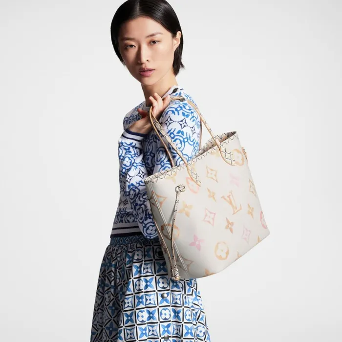 Women Neverfull Bag Louis Vuitton Louis Vuitton M22979 Neverfull MM Blue Monogram 8211 Louis Vuitton Handbag Store