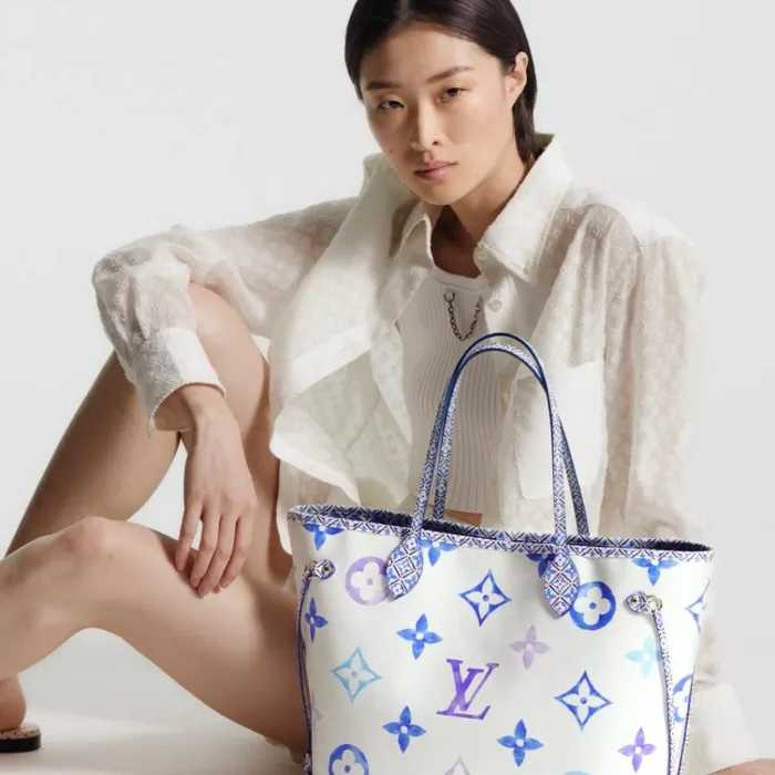 Women Neverfull Bag Louis Vuitton Louis Vuitton M22979 Neverfull MM Blue Monogram 8211 Louis Vuitton Handbag Store