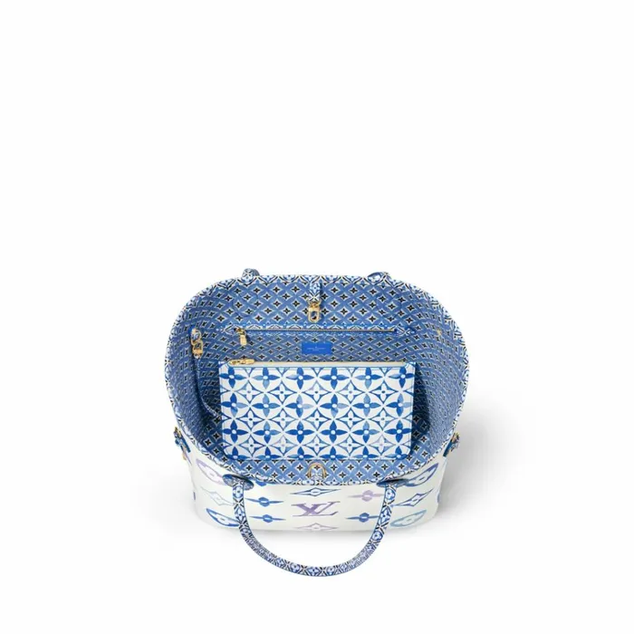 Women Neverfull Bag Louis Vuitton Louis Vuitton M22979 Neverfull MM Blue Monogram 8211 Louis Vuitton Handbag Store