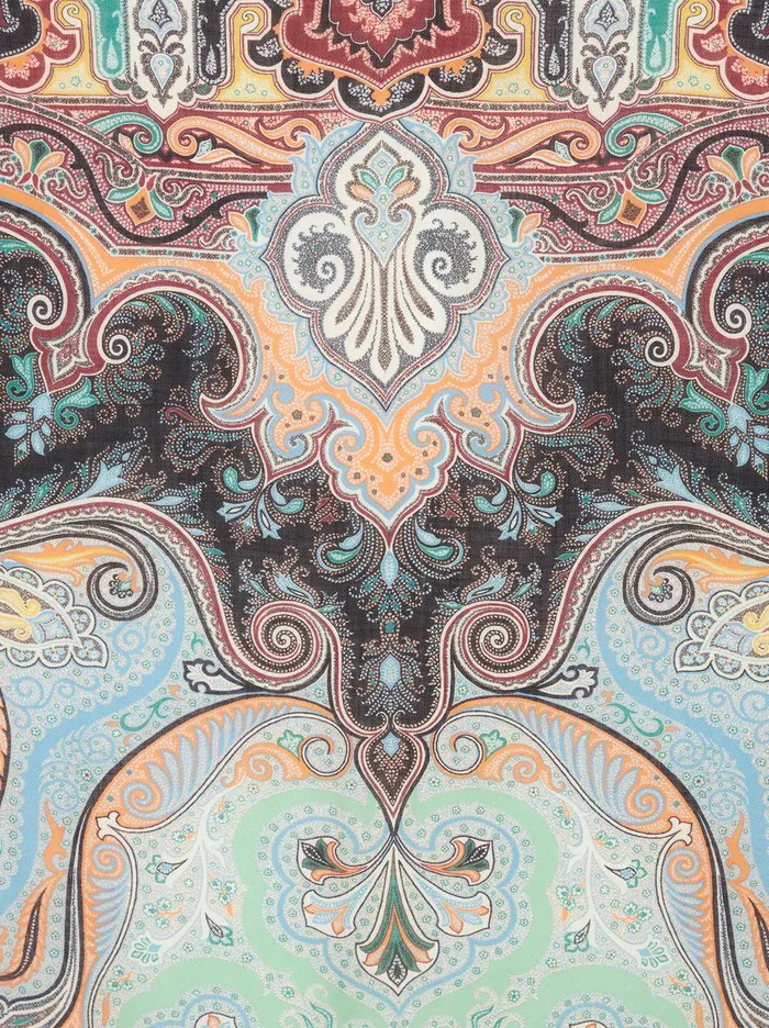 Women Ornamental Paisley Cashmere Shawl Etro Scarves And Silk