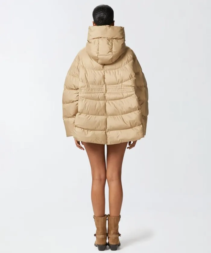 Women Outerwear Pinko Padded And Quilted Flared Puffer Jacket With Drawstring Beigeterradi Toscana Women Outerwear Pinko Padded And Quilted Flared Puffer Jacket With Drawstring Beigeterradi Toscana