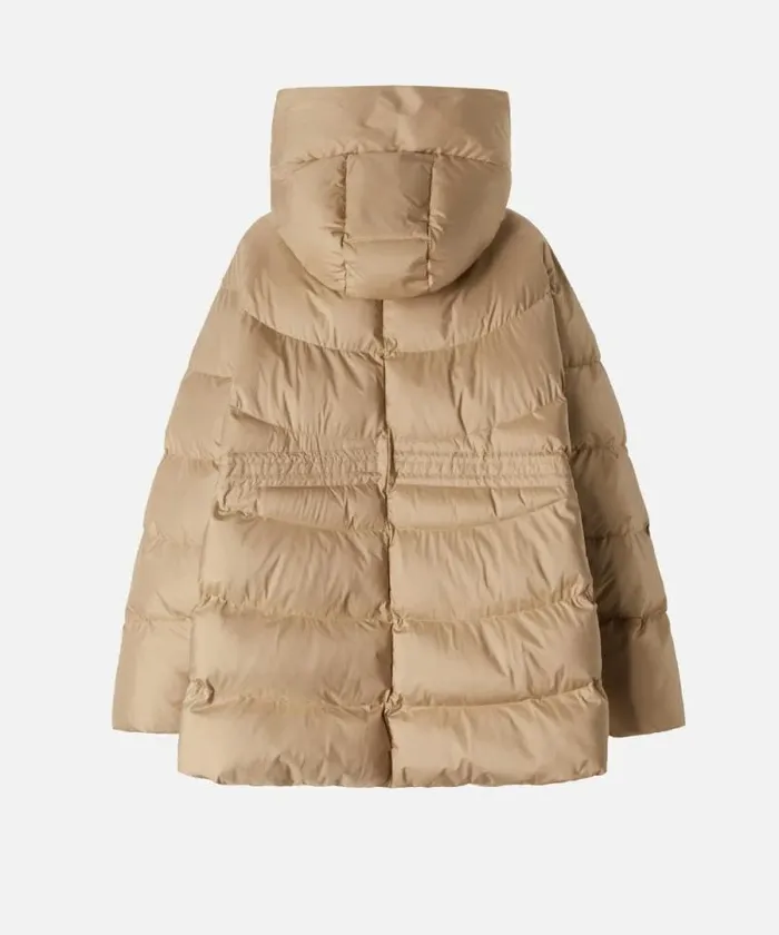 Women Outerwear Pinko Padded And Quilted Flared Puffer Jacket With Drawstring Beigeterradi Toscana Women Outerwear Pinko Padded And Quilted Flared Puffer Jacket With Drawstring Beigeterradi Toscana
