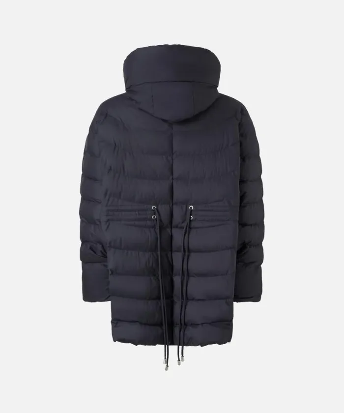 Women Outerwear Pinko Padded And Quilted Flared Puffer Jacket With Drawstring Dark Navy Blue Women Outerwear Pinko Padded And Quilted Flared Puffer Jacket With Drawstring Dark Navy Blue