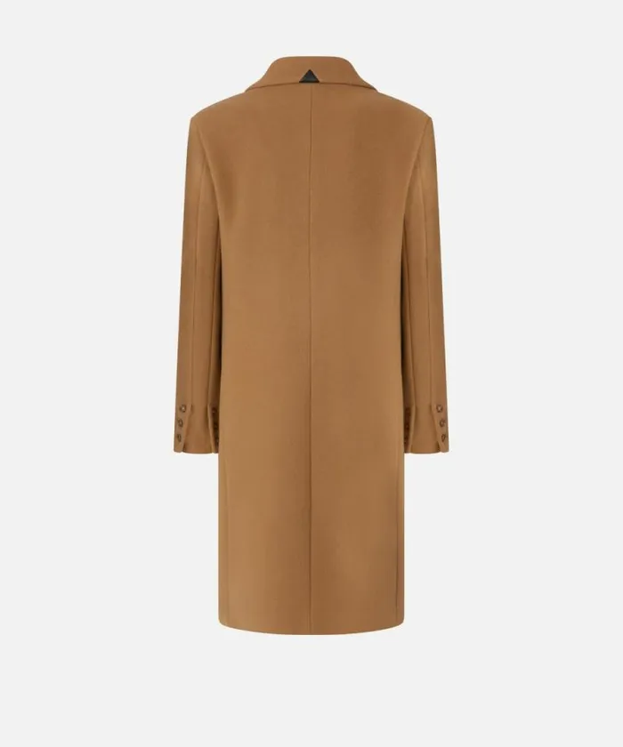 Women Outerwear Pinko Singlebreasted Woolblend Cloth Coat Mocha Camel Women Outerwear Pinko Singlebreasted Woolblend Cloth Coat Mocha Camel