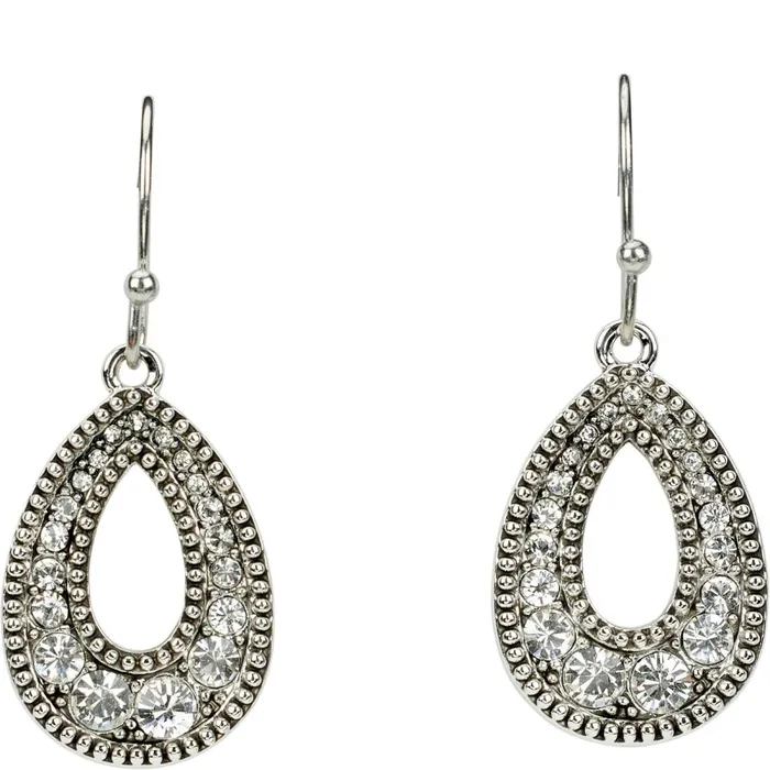 WOMEN Oval Pendant Earrings Silver Justin Boots Jewelry