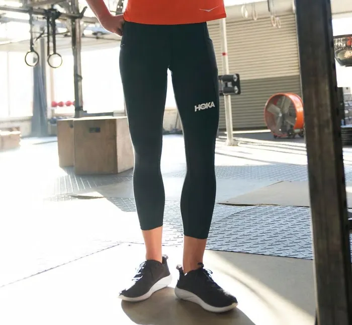 Women Performance Crop Tight Black HOKA ONE ONE Bottoms