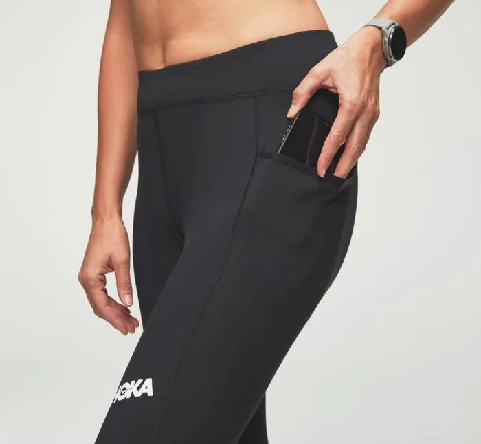 Women Performance Crop Tight Black HOKA ONE ONE Bottoms