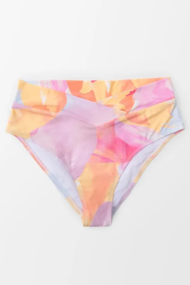 Women Plus Size and Curve Bikinis Cupshe Tinley Abstract Print High Waist Plus Size Bikini Bottom Multicolor