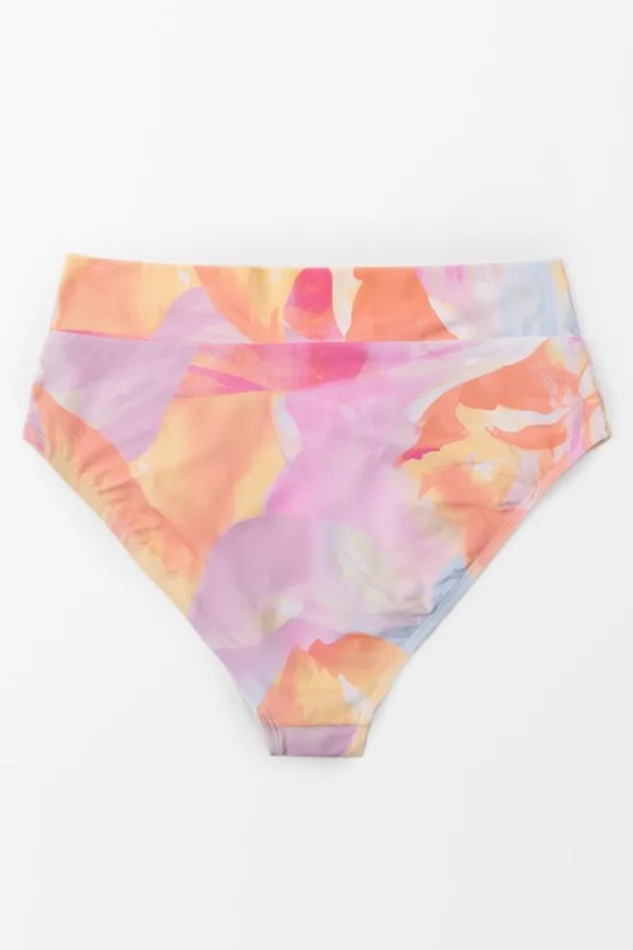 Women Plus Size and Curve Bikinis Cupshe Tinley Abstract Print High Waist Plus Size Bikini Bottom Multicolor