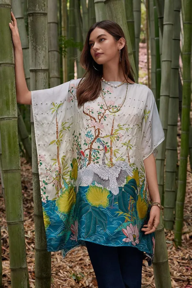 Women PRIBASA EYELET PONCHO Pribasa Johnny Was Outerwear Women PRIBASA EYELET PONCHO Pribasa Johnny Was Outerwear
