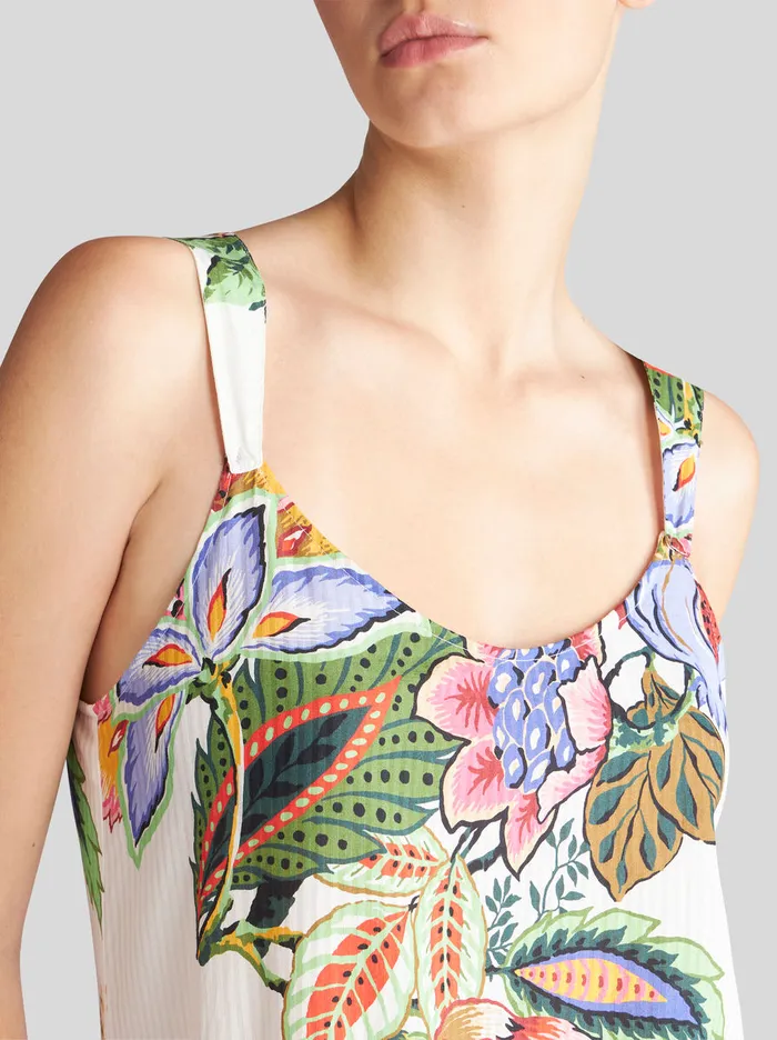 Women Printed Cotton And Silk Dress Etro Dresses