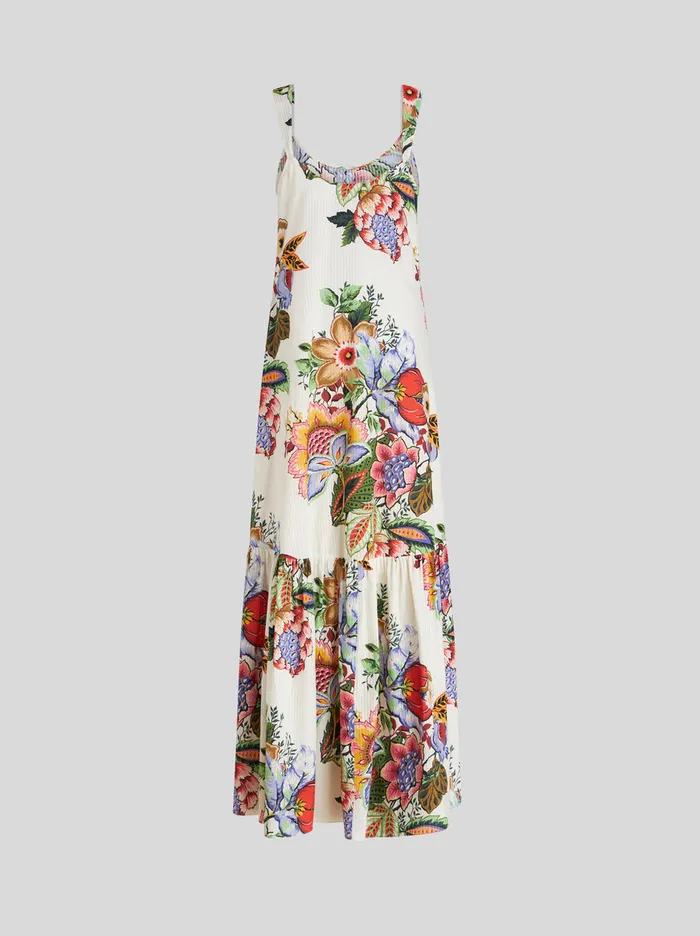 Women Printed Cotton And Silk Dress Etro Dresses