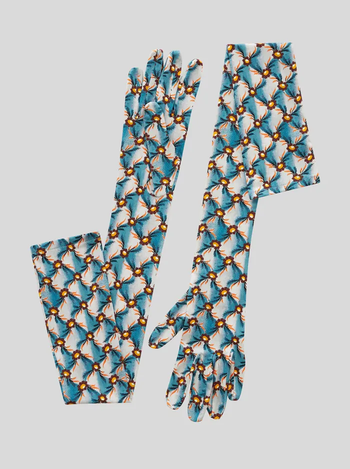 Women Printed Long Gloves Etro Hats And Gloves