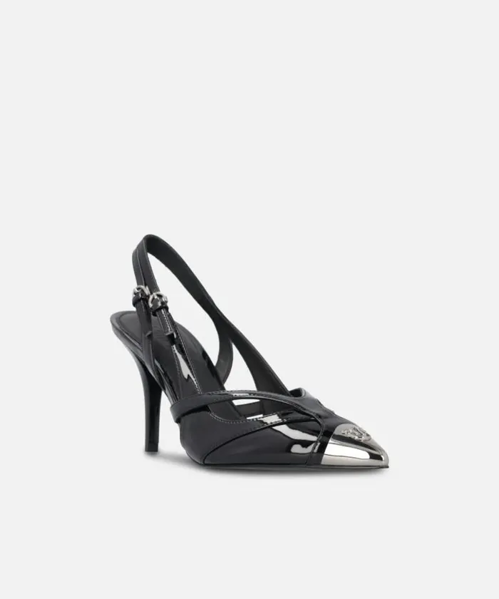 Women Pumps Pinko Heeled Pumps With Metal Toe Limo Black Women Pumps Pinko Heeled Pumps With Metal Toe Limo Black