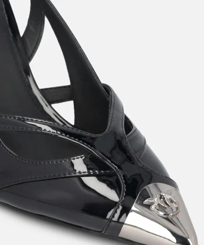 Women Pumps Pinko Heeled Pumps With Metal Toe Limo Black Women Pumps Pinko Heeled Pumps With Metal Toe Limo Black