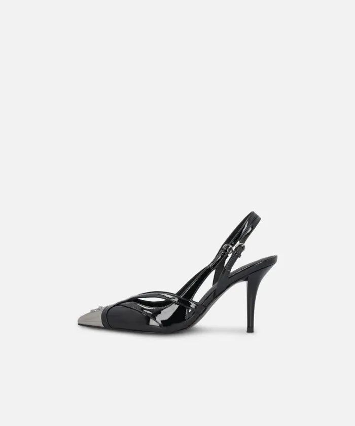 Women Pumps Pinko Heeled Pumps With Metal Toe Limo Black Women Pumps Pinko Heeled Pumps With Metal Toe Limo Black