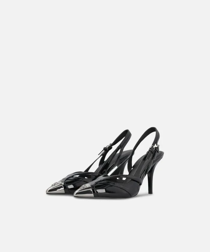 Women Pumps Pinko Heeled Pumps With Metal Toe Limo Black Women Pumps Pinko Heeled Pumps With Metal Toe Limo Black