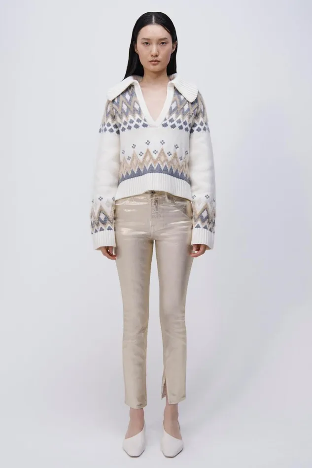 Women Rae Denim Gold Foil Jonathan Simkhai Pants and Bottoms
